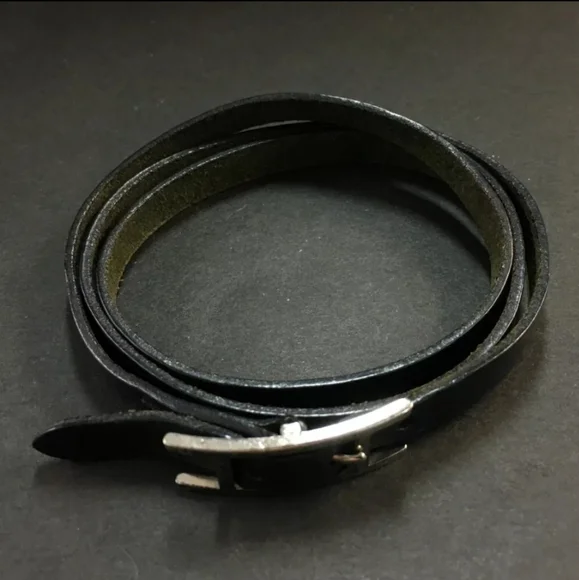 Hermes Api Black Leather Bracelet - Picture 2 of 8